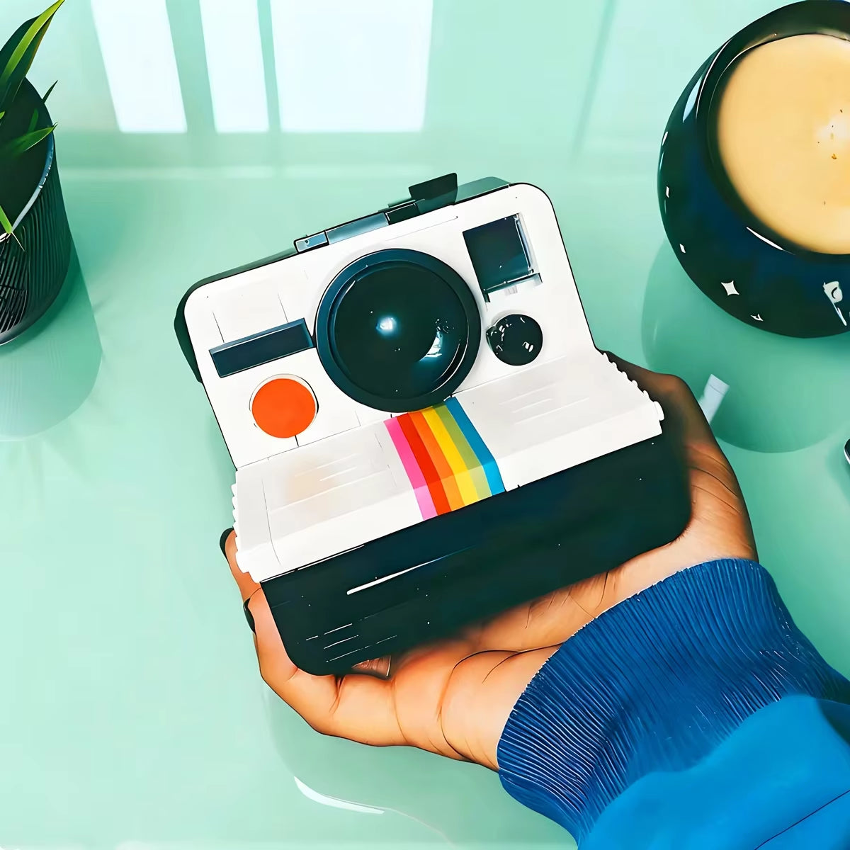 Designer Toys Creative Retro CAMERA Onestep Display Idea MOC-21345 Classic Model Building Blocks Bricks Christmas Gift